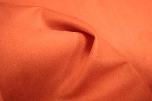 Замш на дайвинге однотонный цвет сочный апельсин | Textile Plaza