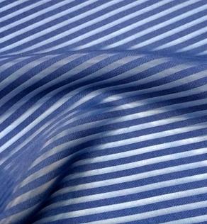 Органза жаккард, смужка, темно-синя | Textile Plaza