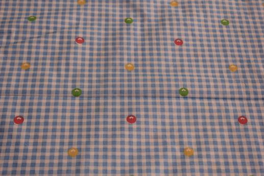 Ткань для детского постельного белья, игрушки на голубом клетчатом фоне (компаньон) | Textile Plaza