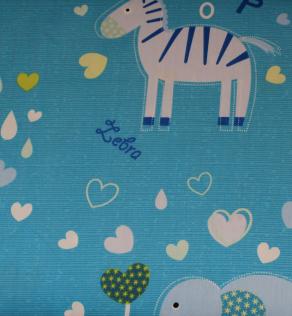 Ткань для детского постельного белья, зебра/лягушка/слоник | Textile Plaza