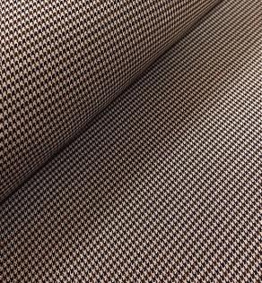 Костюмна тканина Гусяча лапка коричнево-бежево-чорна | Textile Plaza
