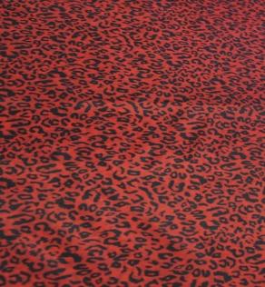 Подкладочная ткань, леопардовый принт на красном | Textile Plaza