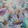 Вискоза Италия фиолетово-голубой цветочный принт | Textile Plaza