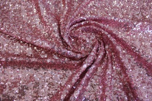 Сетка вышивка с пайетками, цвет нежно-розовый | Textile Plaza