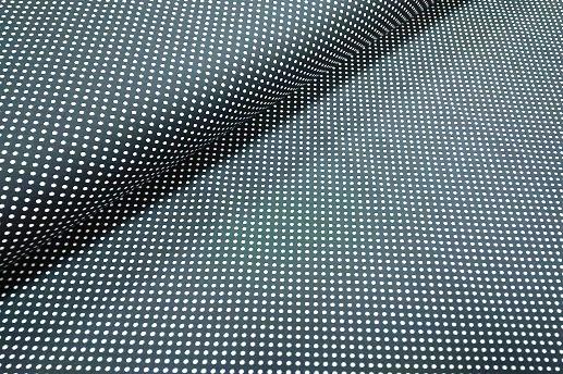 Бавовна принт горошок на графітовому | Textile Plaza