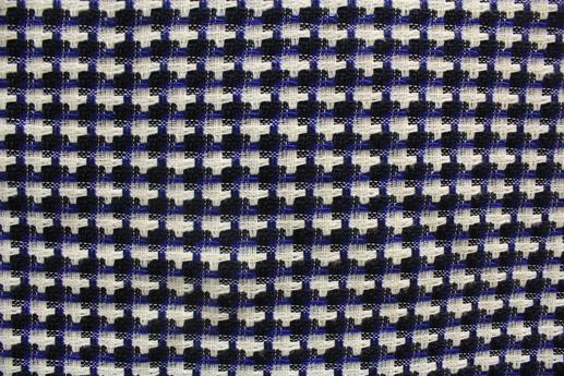 Рогожка жаккард Armani, черно-бело-синяя | Textile Plaza
