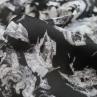 Жаккард костюмний Італія принт сірі троянди на чорному фоні | Textile Plaza