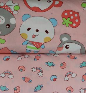 Ткань для детского постельного белья, зверюшки/сердечки/радуга/клубнички | Textile Plaza