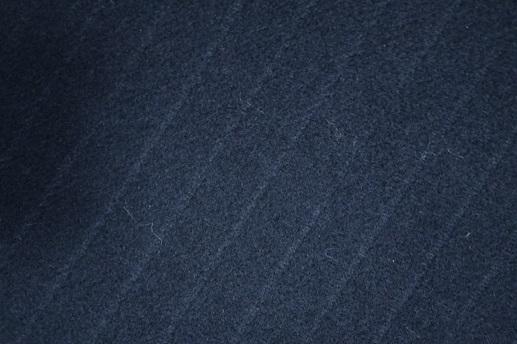 Шерсть пальтовая (остаток 1,45 м, цена указана за метр) темно-синий, полоска | Textile Plaza