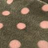 Махра Велсофт принт, розовые горохи на сером | Textile Plaza