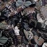 Шовк Італія принт метелики в сіро-коричневій гамі | Textile Plaza