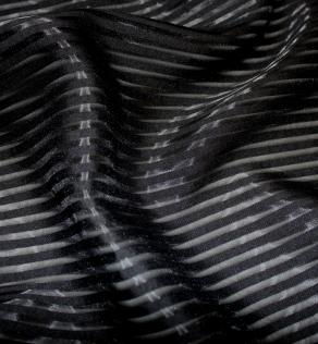 Органза жаккард смужка, колір чорний | Textile Plaza