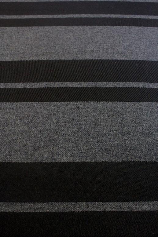 Пальтовая ткань, черные/серые полосы | Textile Plaza