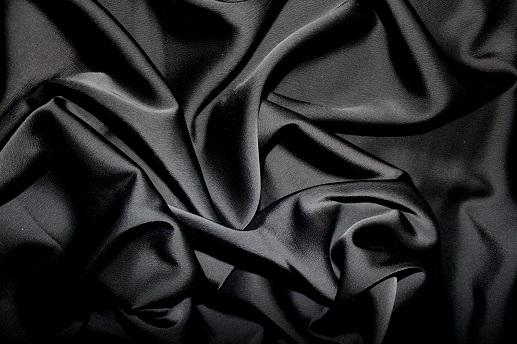 Стрейч атлас цвет черный | Textile Plaza