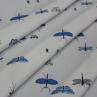 Вискоза Alta Moda принт синие стрекозы на белом фоне | Textile Plaza