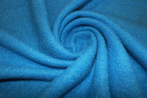 Шерсть пальтова букле, колір насичений блакитний | Textile Plaza