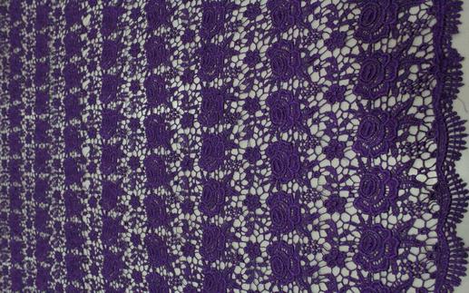 Ажур, фиолетовые цветы  | Textile Plaza