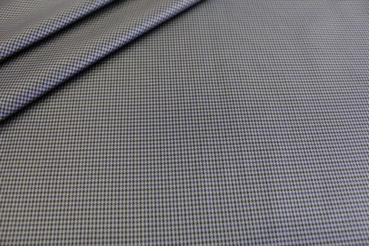 Тафта жаккард Италия принт черно-синяя мелкая гусиная лапка | Textile Plaza