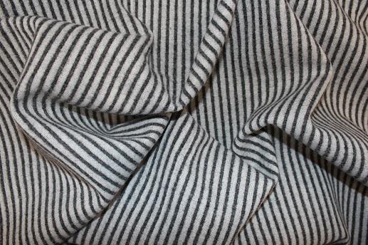 Шерсть пальтовая (остаток 1 м, цена указана за метр), полоска,  серая | Textile Plaza