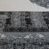 Шелк Италия абстрактный принт на сером (купон) | Textile Plaza