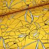 Льон абстракція на жовтому | Textile Plaza
