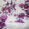 Шифон Windy фиолетовые розы на белом | Textile Plaza