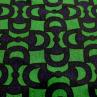 Шелк GUCCI синий абстрактный принт на зеленом фоне | Textile Plaza