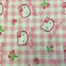 Тканина для постільної білизни, Hello Kitty, клітинка, полунички | Textile Plaza