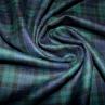 Пальтовая шерсть, клетка сине-зеленая | Textile Plaza