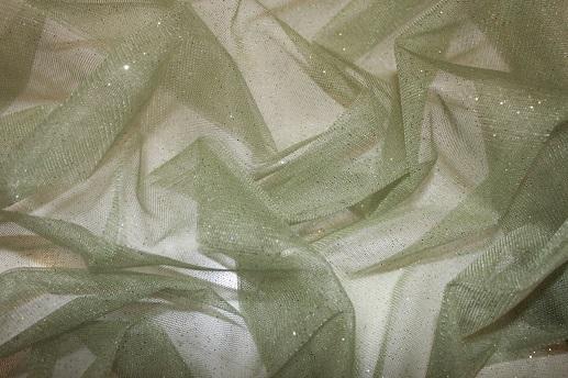 Фатин жаккард колір оливковий | Textile Plaza