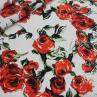 Шовк Dolce&Gabbana принт червоні троянди на білому фоні | Textile Plaza