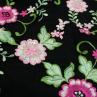 Сітка вишивка чорна з квiтами | Textile Plaza