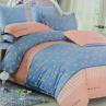 Ткань для постельного белья, бананы, розово-голубой фон | Textile Plaza