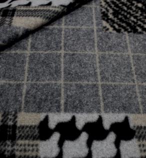 Пальтова тканина з візерунками в темних тонах | Textile Plaza