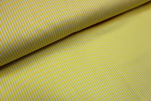 Сатин для постельного белья, мелкая желтая полосочка | Textile Plaza