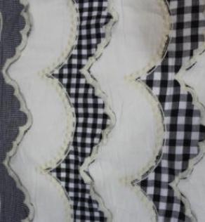 Хлопок вышивка (Италия) белый фон, клетчатые лоскуты | Textile Plaza