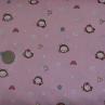 Ткань для детского постельного белья, мелкие обезьянки, розовый фон (компаньон) | Textile Plaza
