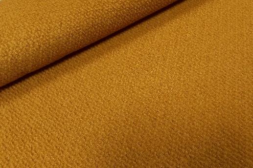 Ткань пальтовая Букле желто-горчичная | Textile Plaza