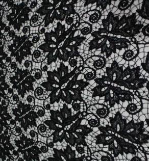 Черный ажур с рисунком | Textile Plaza