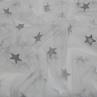 Сітка жаккард срібні зірки на білому | Textile Plaza