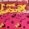 Ткань для постельного белья, Микки Маус на розовом фоне, черный горошек | Textile Plaza