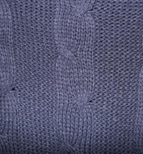 Трикотаж вязка Италия крупная косичка темно-синий  | Textile Plaza