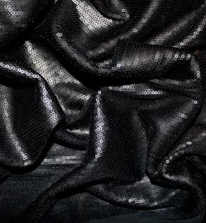 Сетка вышивка паетками цвет черный  | Textile Plaza