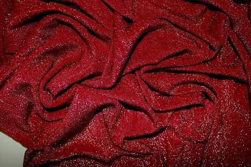 Трикотаж люрекс цвет красный | Textile Plaza