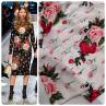 Шелк Dolce&Gabbana принт розы на белом фоне | Textile Plaza