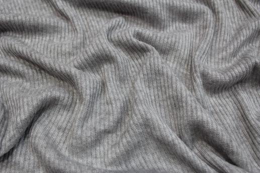Трикотаж резинка меланж, цвет серый | Textile Plaza