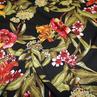 Вискоза штапель цветная лилии на черном | Textile Plaza