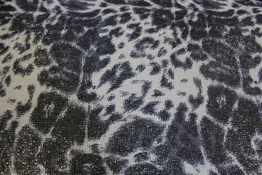 Сітка вишивка пайетками, леопард біло-сірий | Textile Plaza