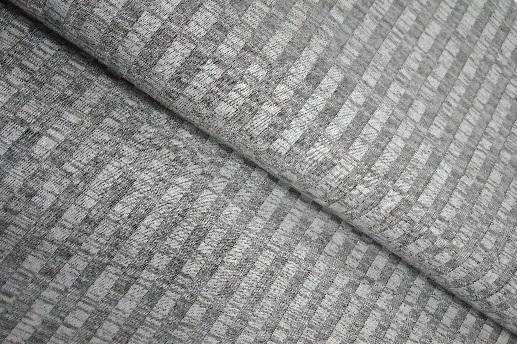 Трикотаж резинка, серый меланж | Textile Plaza
