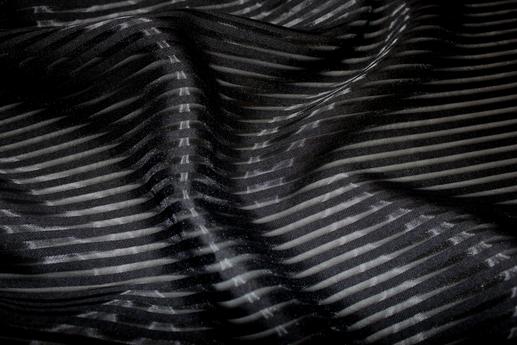 Органза жаккард смужка, колір чорний | Textile Plaza